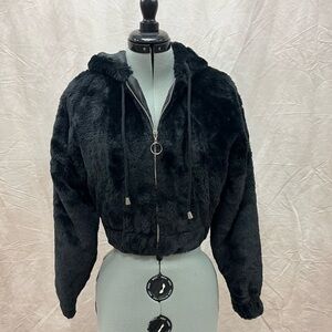 Ambiance Black Teddy Jacket for Women